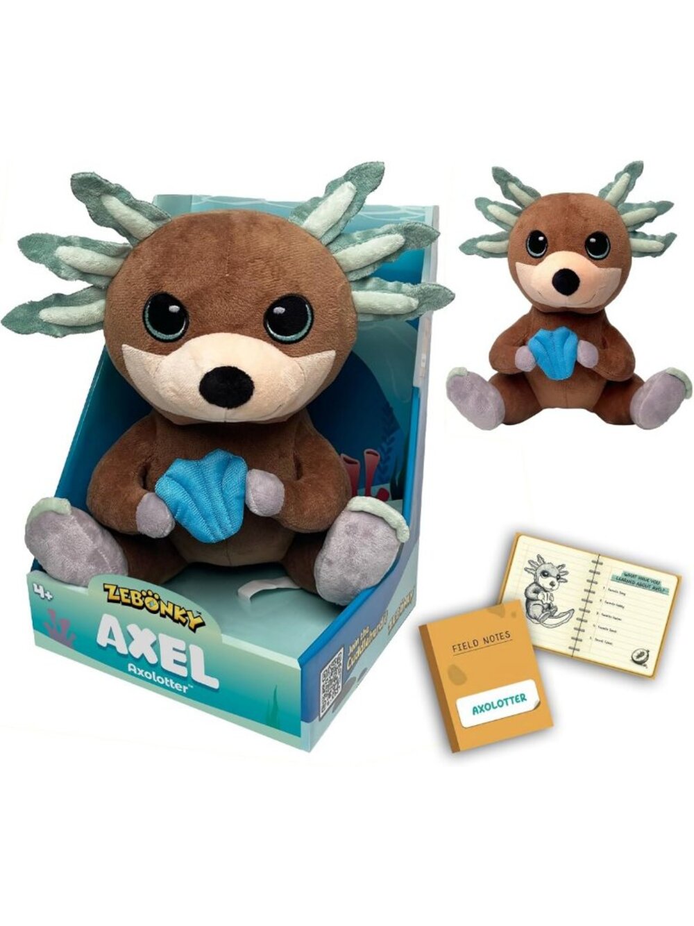 Cuddly 12” Plush Axolotl & Otter Hybrid Stuffed Animal - Soft Snuggly Toy for